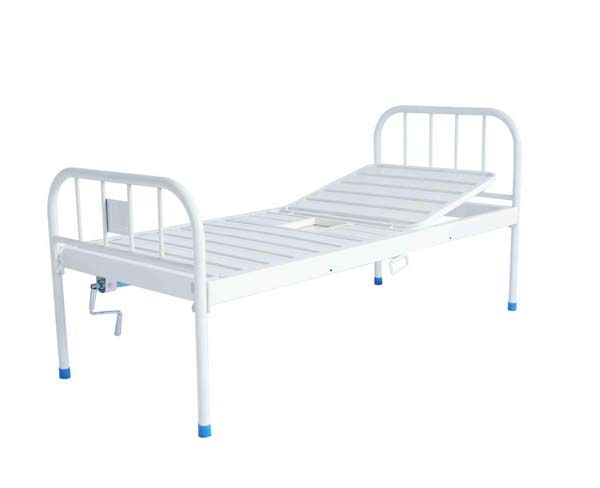 E22A鋼制噴塑單搖便孔護理床  (條式床面、便孔）
